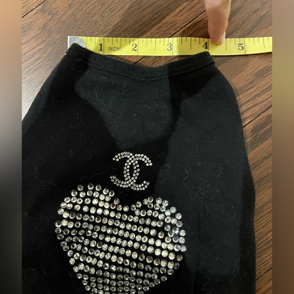 Black Dog Shirt with silver bedazzled heart - Picture 5 of 6